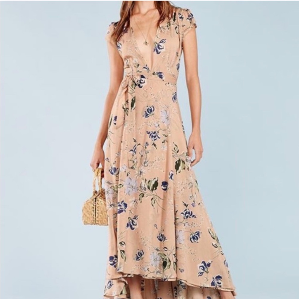 Reformation Floral Maxi Dress in Peach and Blue - Picture 2 of 10